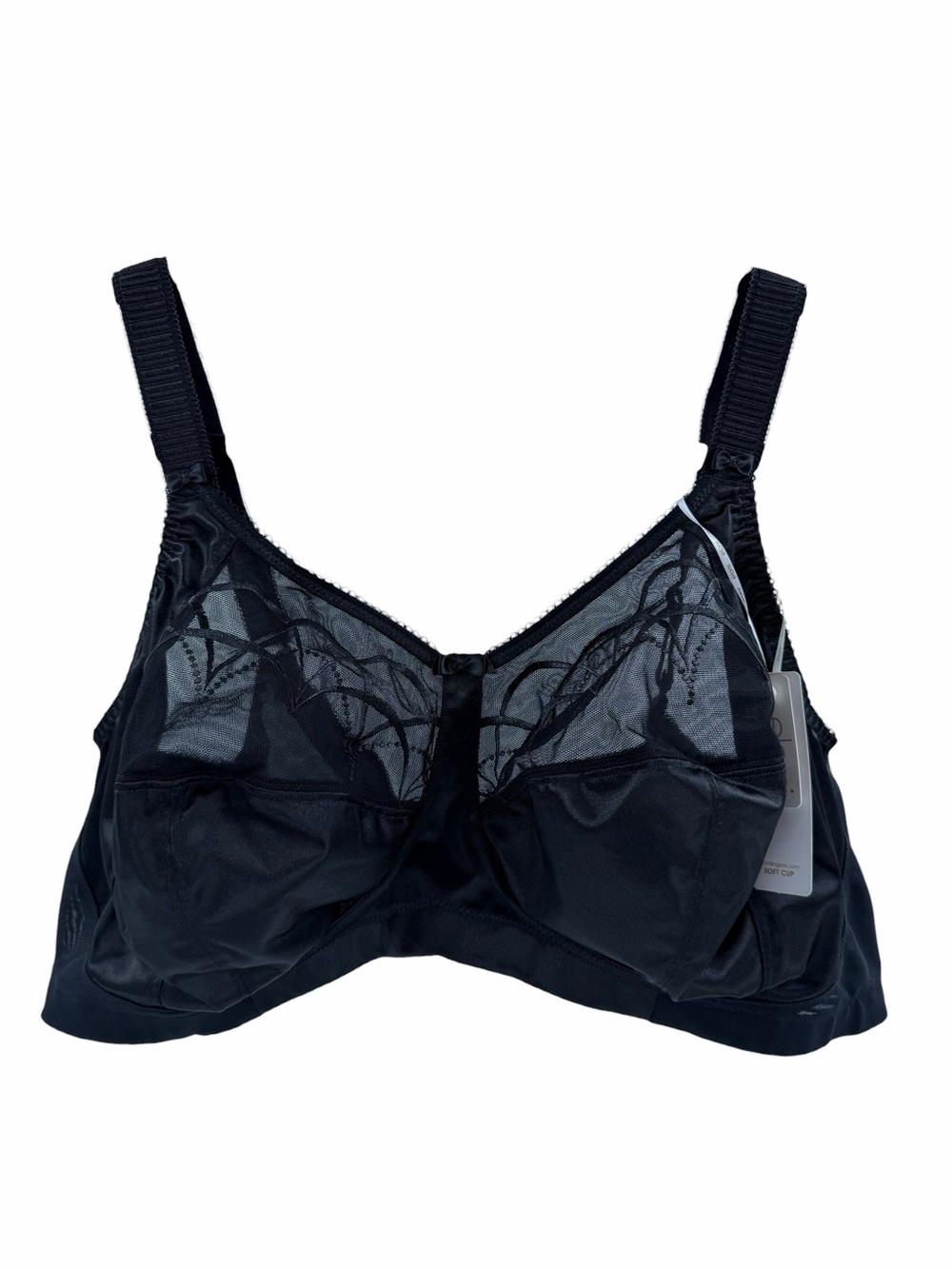 Elomi Black Lacey Bra Soft Cup No Underwire Size 46G New with tags